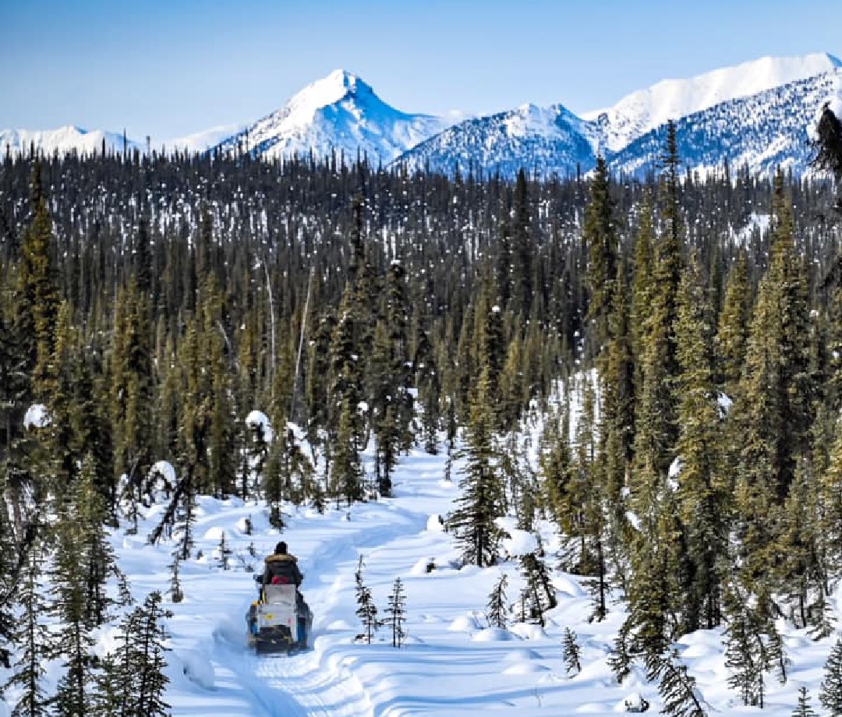 Jim Baird tests the Garmin GPSMAPS 66i while snowmobiling in the Yukon.